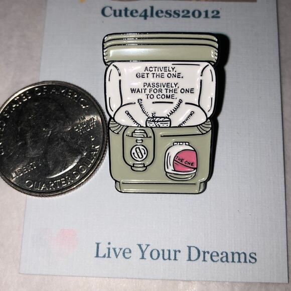 Actively Passively Gum Ball Machine Pin Brooch - Picture 1 of 2
